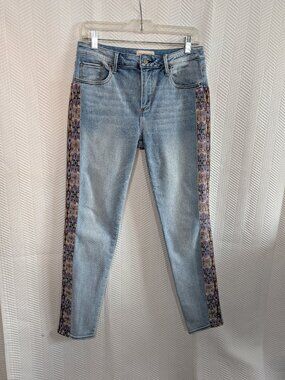 Driftwood Anthropologie Jackie Embroidered Mid-Rise Jeans Size W28 L28 Denim
